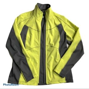 Columbia Softshell Jacket Full Zip Yellow Grey Outdoor Hiking Activewear Size L